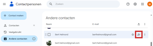 Gmail contact toevoegen